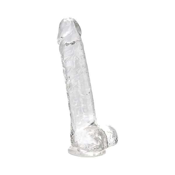 Loving Joy 8 Inch Dildo with Balls Clear - Image 3