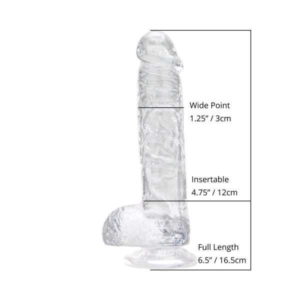 Loving Joy 6 Inch Dildo with Balls Clear - Image 9