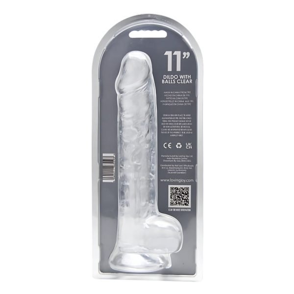Loving Joy 11 Inch Dildo with Balls Clear - Image 8