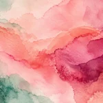 Watercolour washes blending from blush pink through coral to magenta